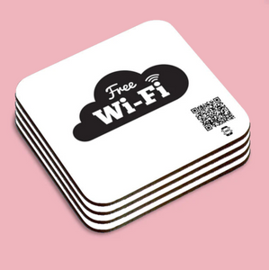 "free wifi" coaster