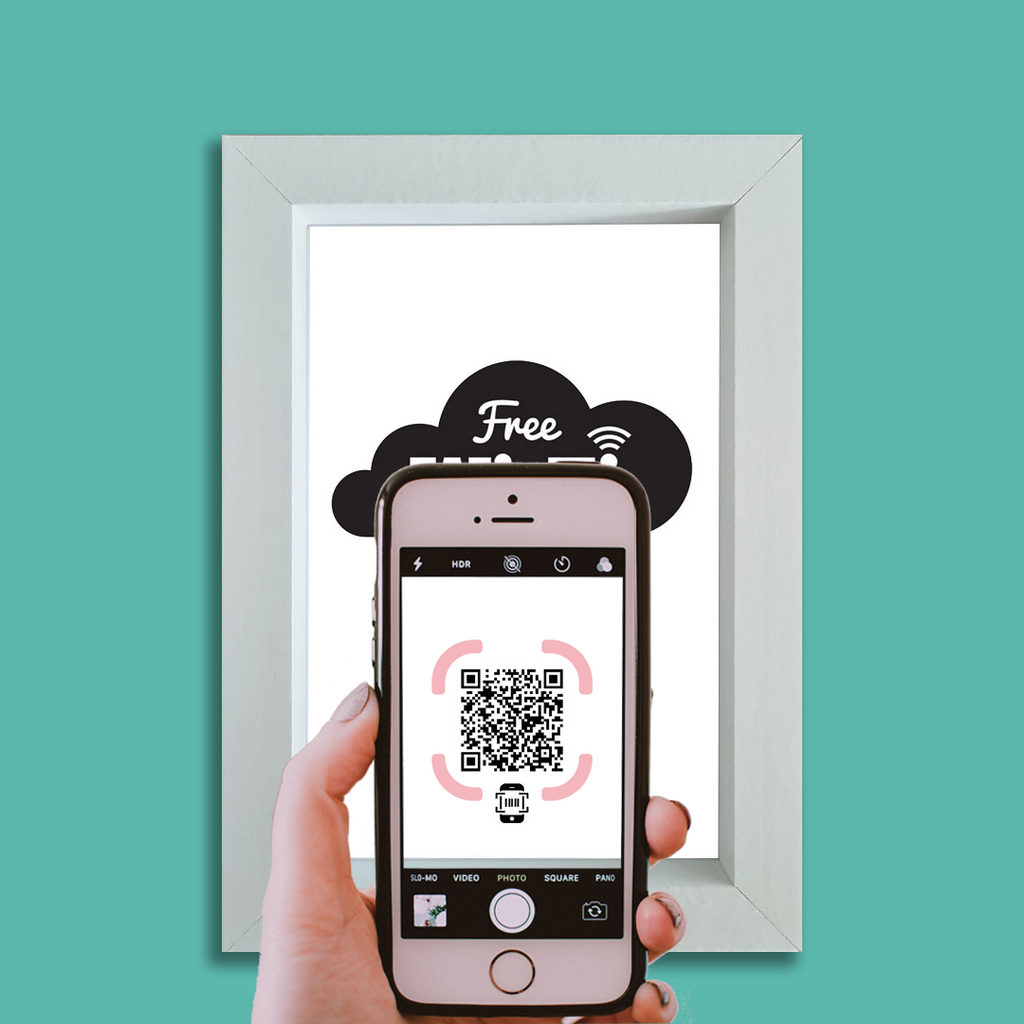 "free wifi" photo frame
