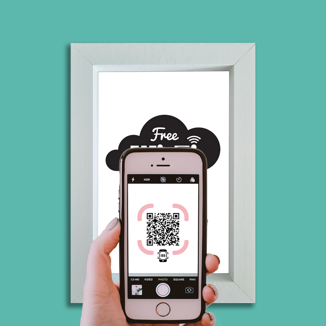 "free wifi" photo frame