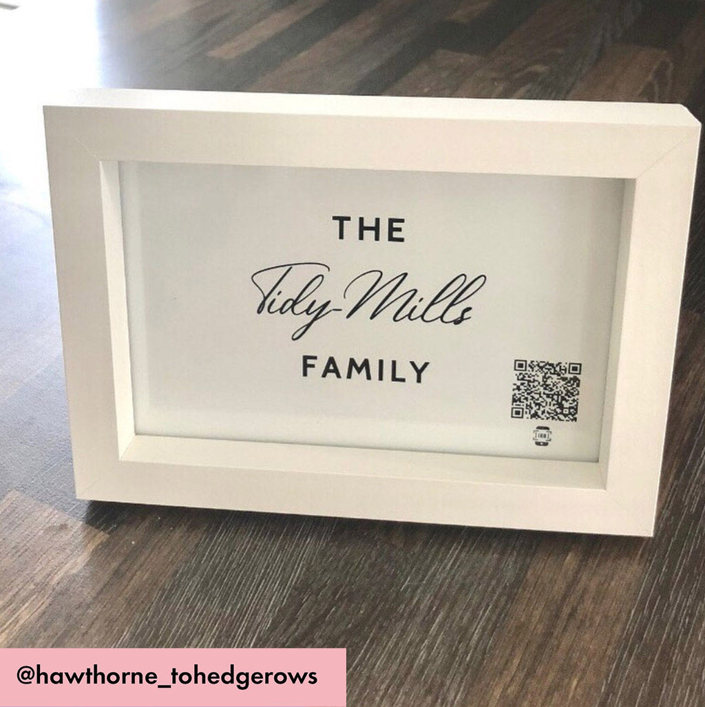 "personalised family name" photo frame