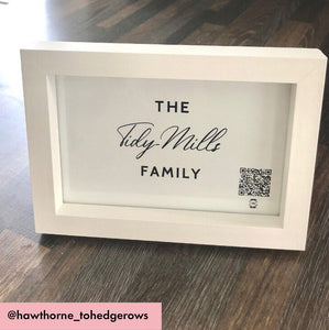 "personalised family name" photo frame