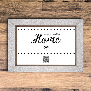 "make yourself at home" photo frame