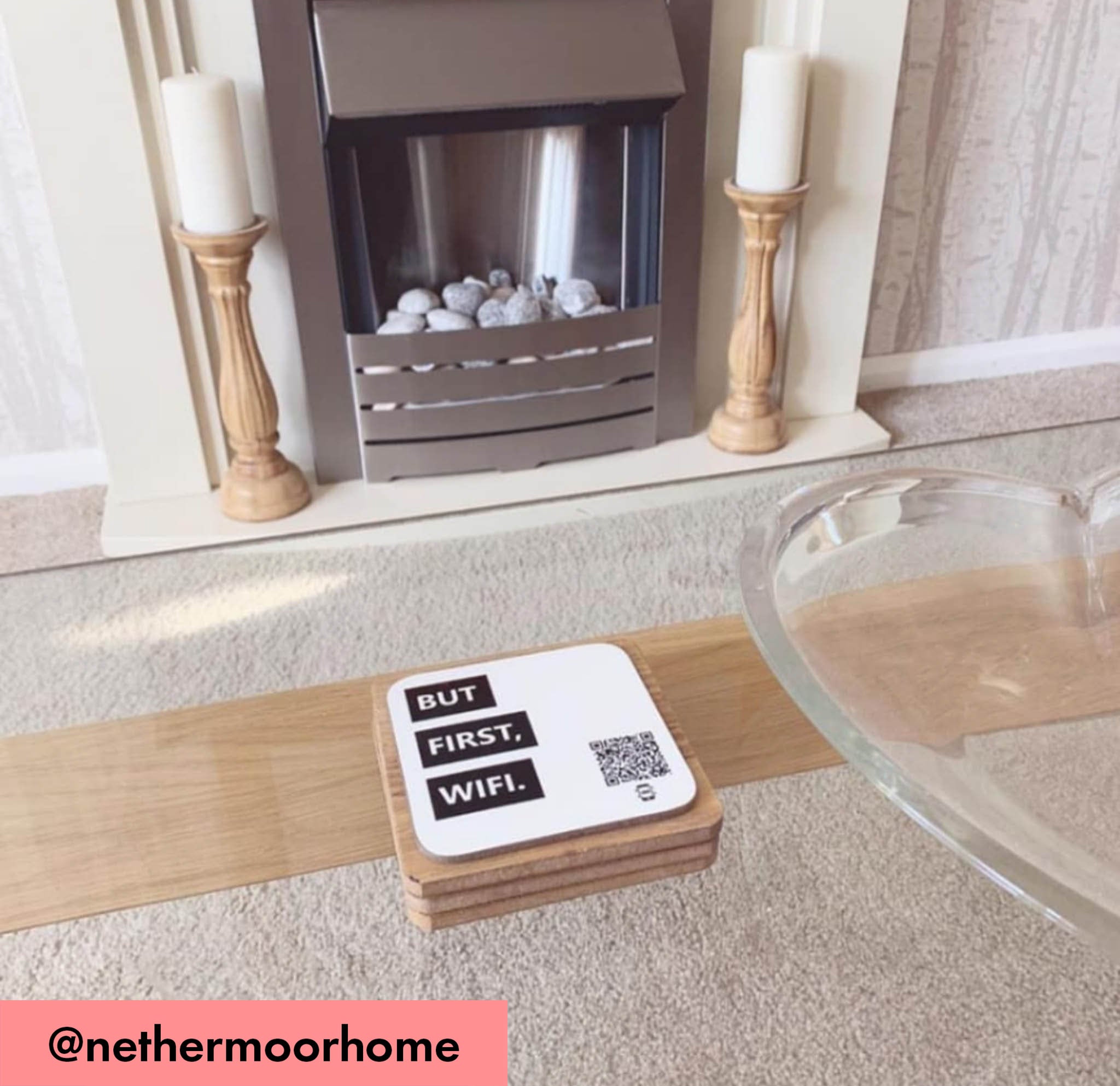 "but first, wifi" coaster