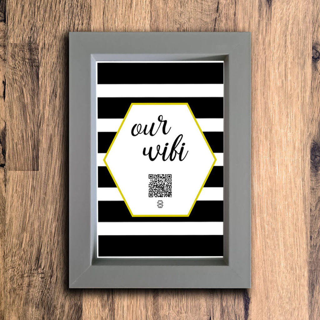 "Our WiFi" Photo Frame | Grey | Portrait