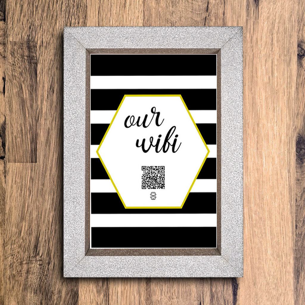 "our wifi" photo frame