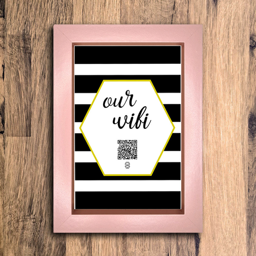 "our wifi" photo frame