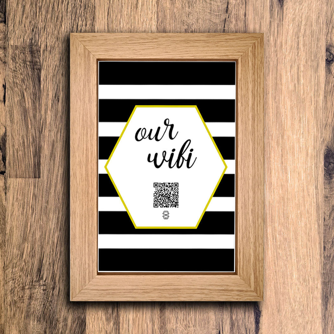 "our wifi" photo frame
