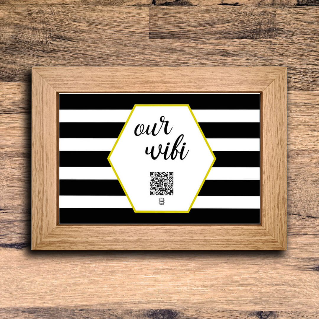 "our wifi" photo frame