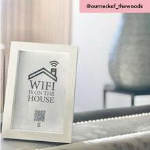Load image into Gallery viewer, &quot;wifi is on the house&quot; photo frame