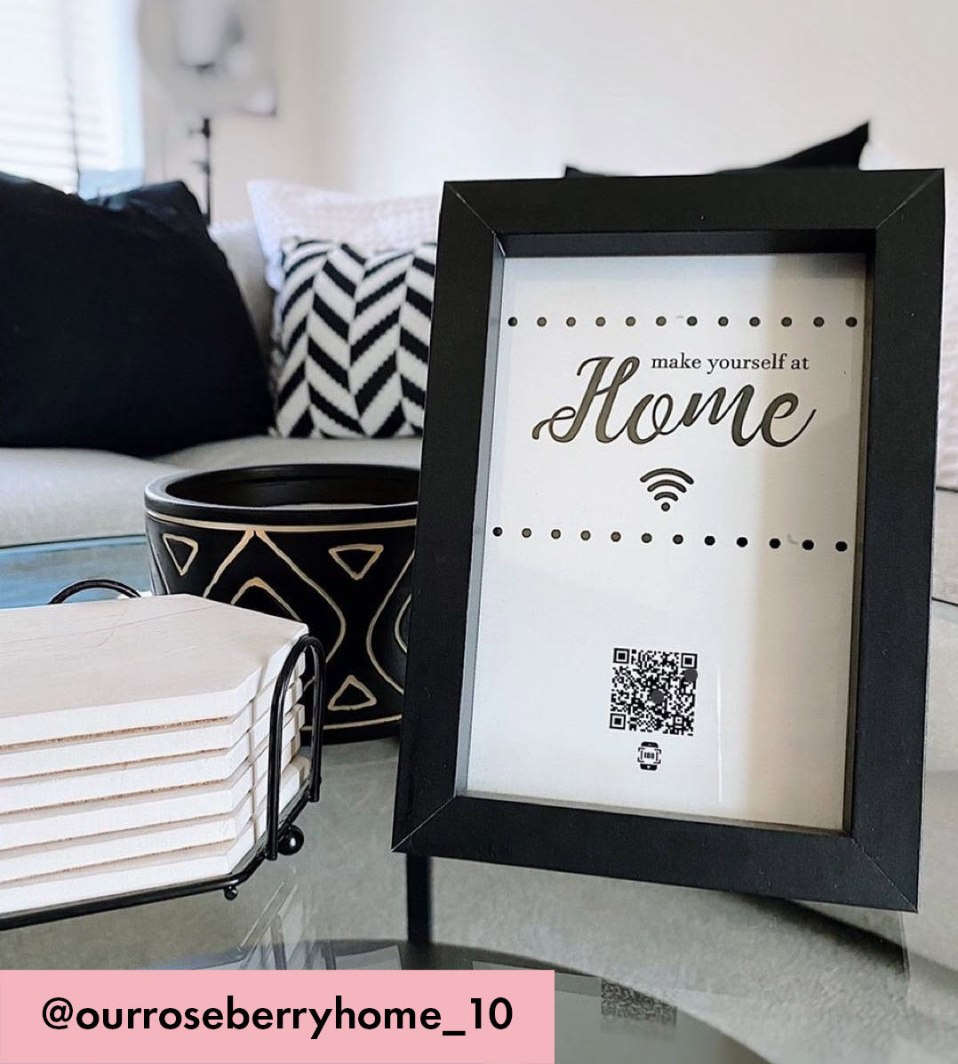 "make yourself at home" photo frame