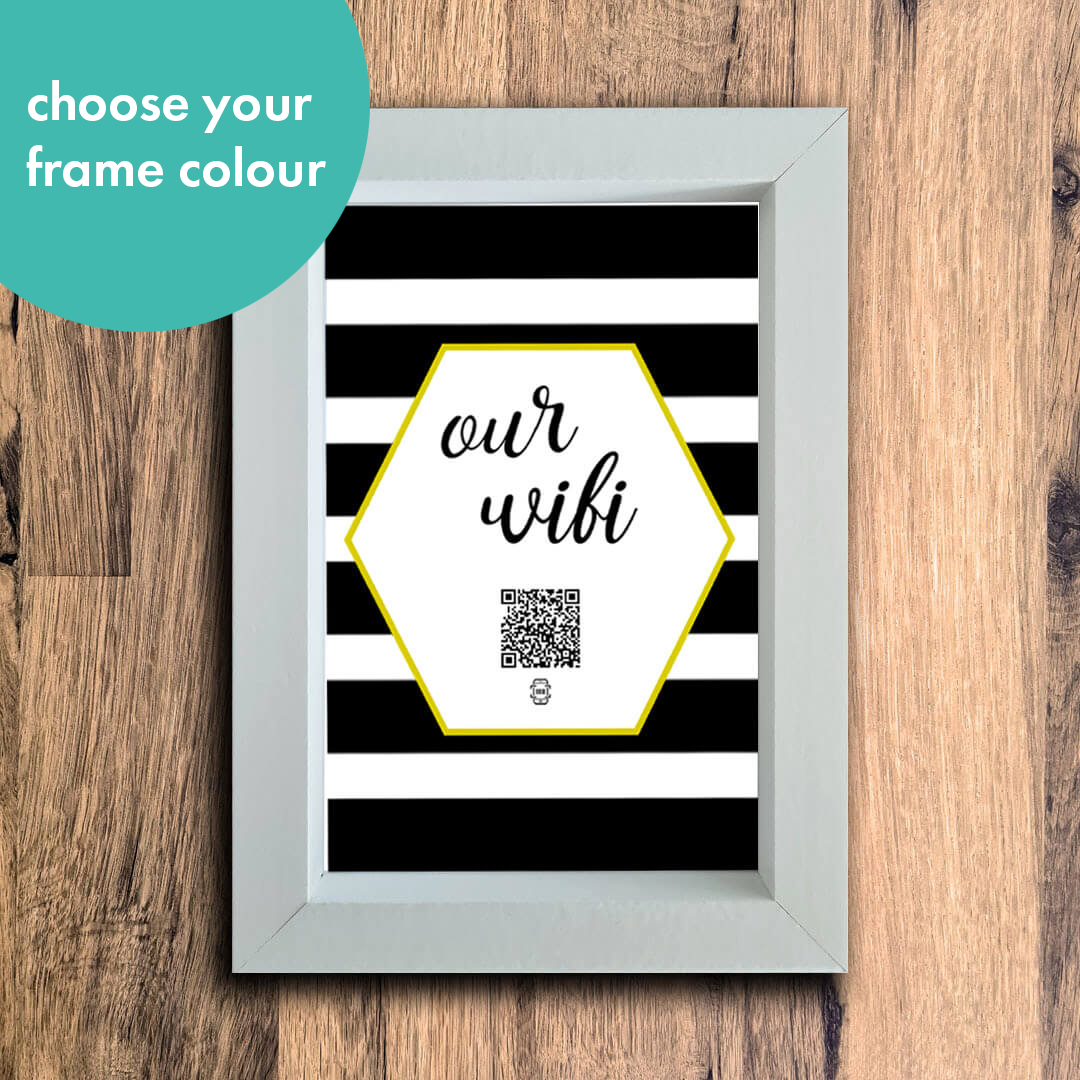 "our wifi" photo frame