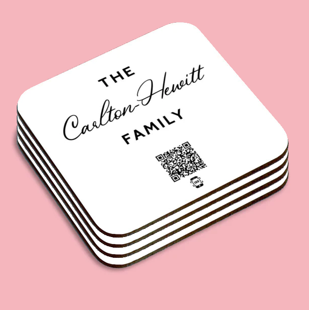 personalised family name coaster