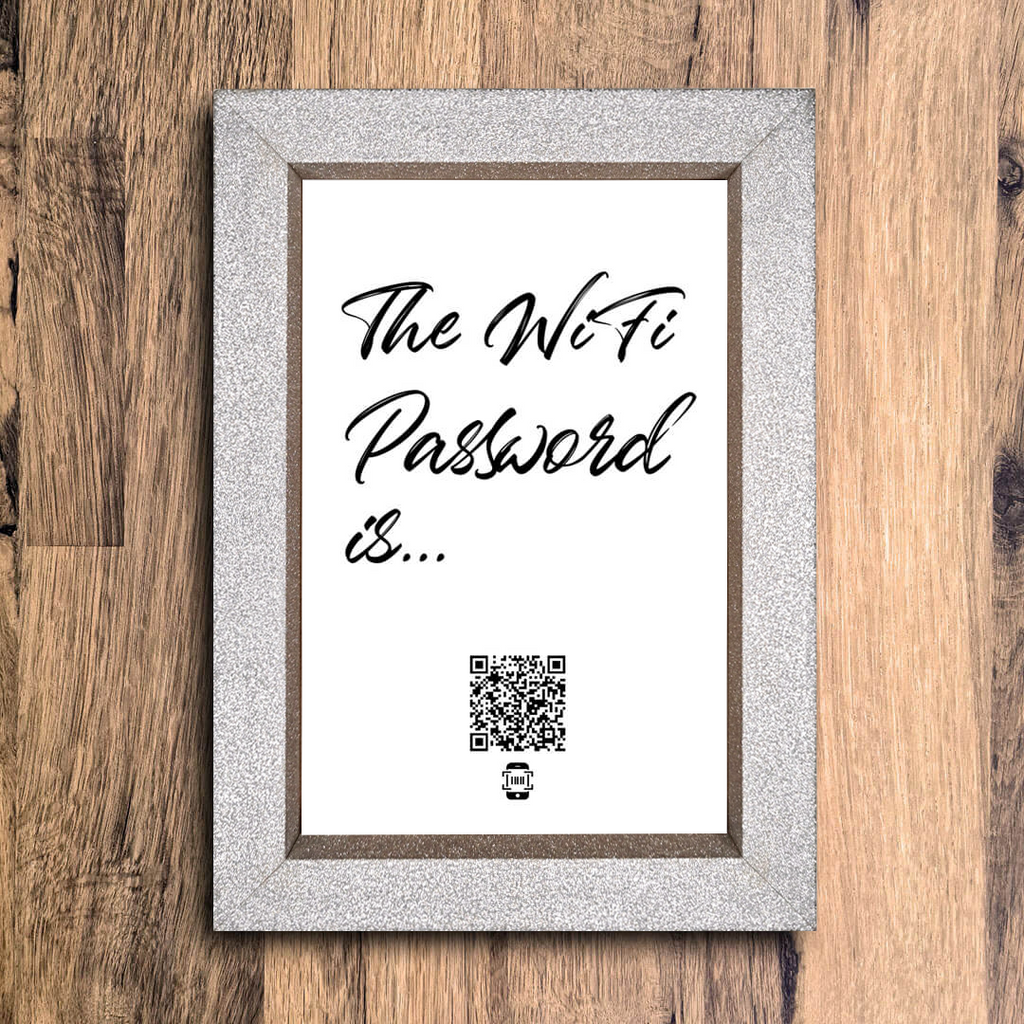 "the wifi password is..." photo frame