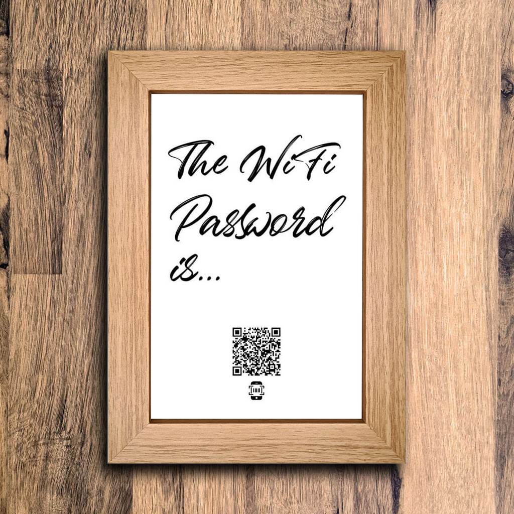 "the wifi password is..." photo frame