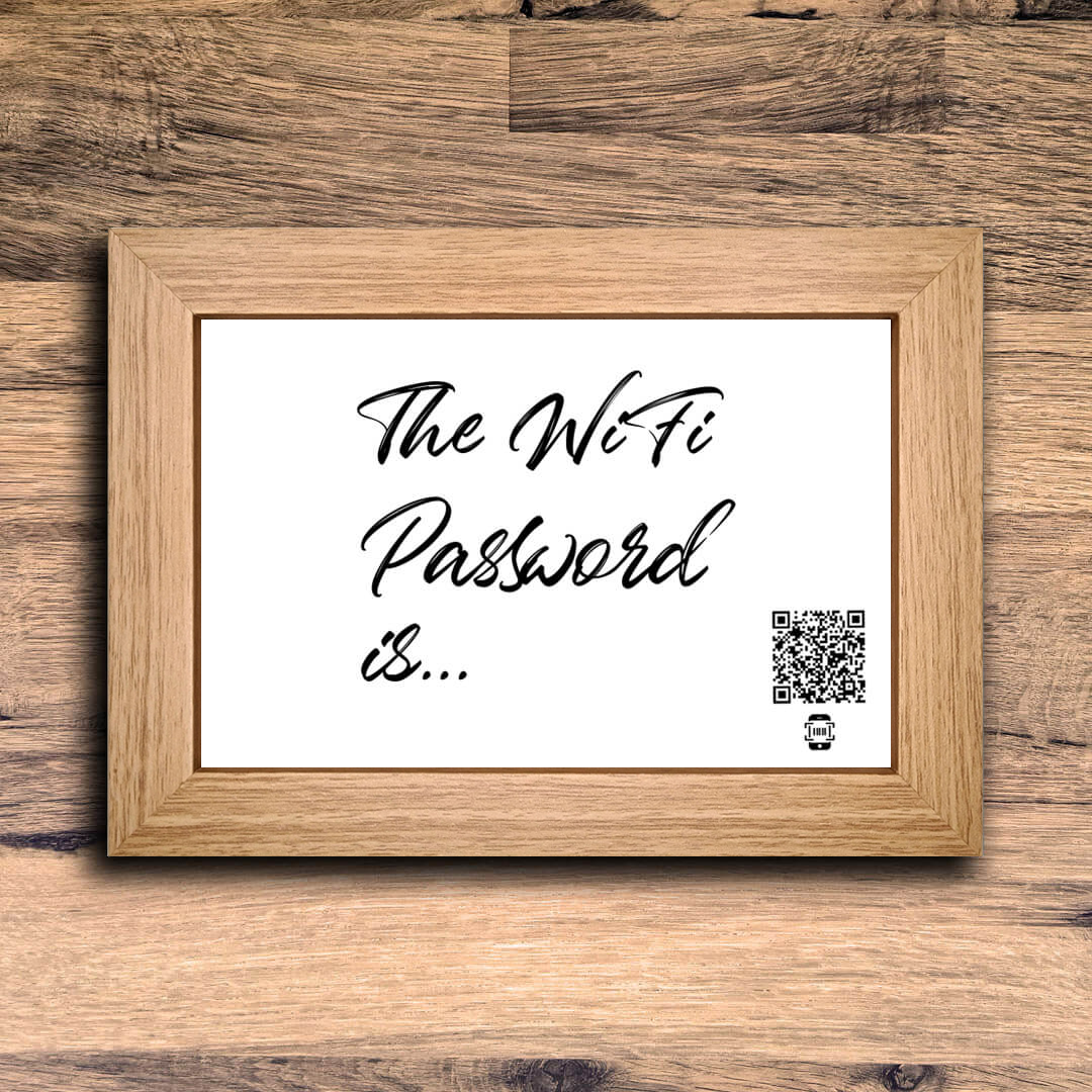 "the wifi password is..." photo frame