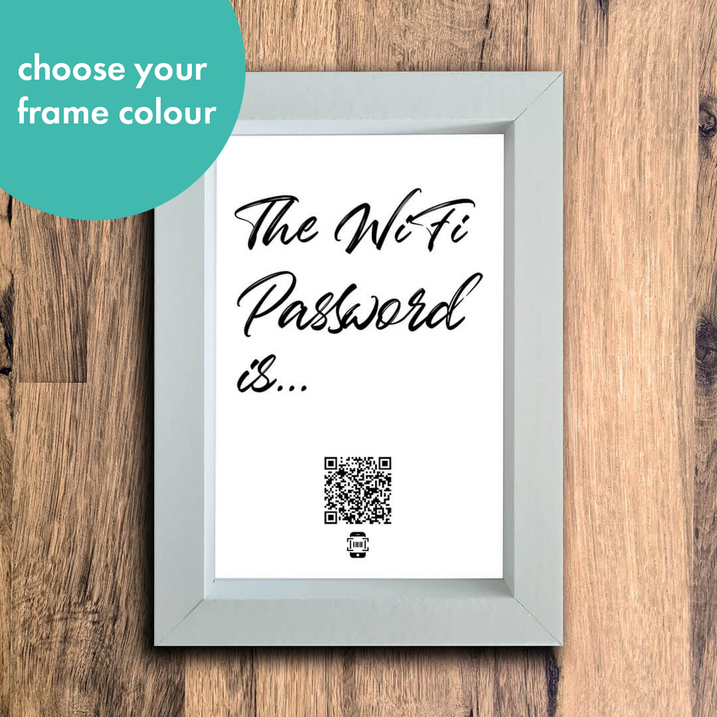 "the wifi password is..." photo frame