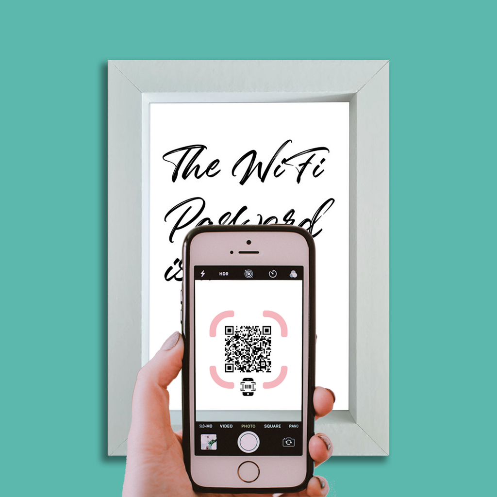 "the wifi password is..." photo frame