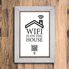 "wifi is on the house" photo frame