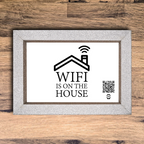 "wifi is on the house" photo frame