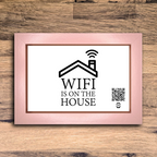"wifi is on the house" photo frame
