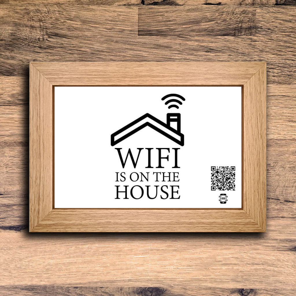 "wifi is on the house" photo frame