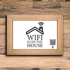 "wifi is on the house" photo frame
