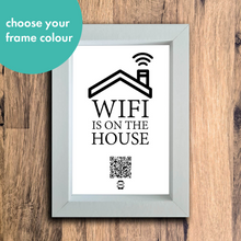 Load image into Gallery viewer, &quot;wifi is on the house&quot; photo frame